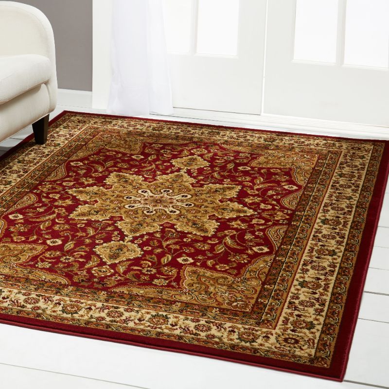 Photo 1 of *slightly dirty from shipping* 
Home Dynamix Royalty Ursa Medallion Area Rug, Red, 5' 2" x 7' 2"
