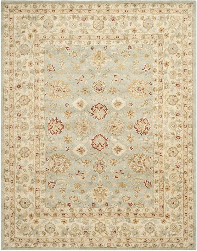Photo 1 of *slightly dirty from shipping* 
Safavieh Antiquity Collection AT822A Handmade Traditional Oriental Premium Wool Area Rug, 8' x 10', Grey Blue / Beige
