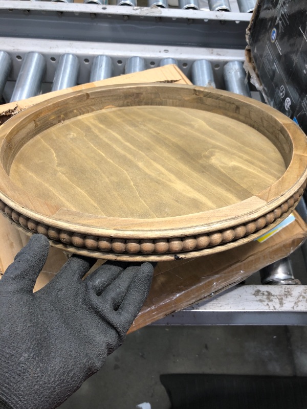 Photo 1 of 16" Round Wooden Tray