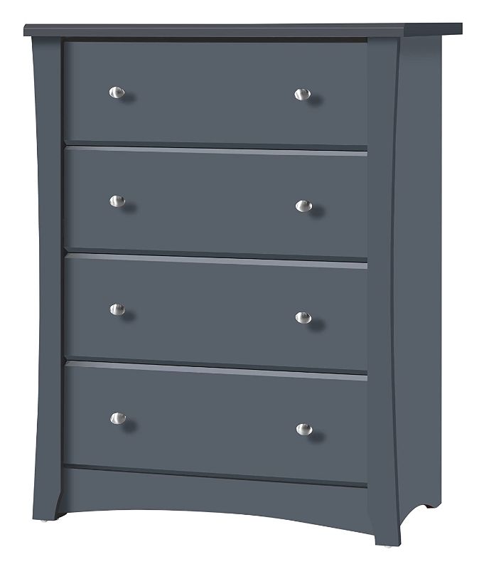 Photo 1 of *USED*
*SEE last picture for damage*
Storkcraft Crescent 4 Drawer Chest - Gray, 16.73" D x 29.72" W x 39.76" H 