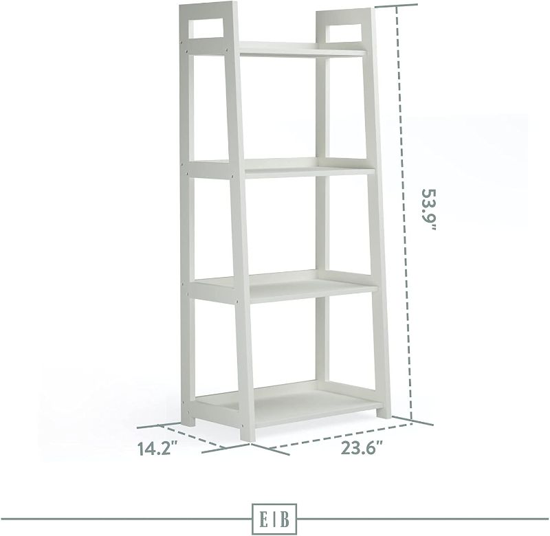 Photo 1 of *MISSING manual*
Edenbrook Hillcrest Four Tier Ladder Bookcase - Contemporary Storage Shelving for Living Room, Bedroom, or Bathroom-54 Inches, White
