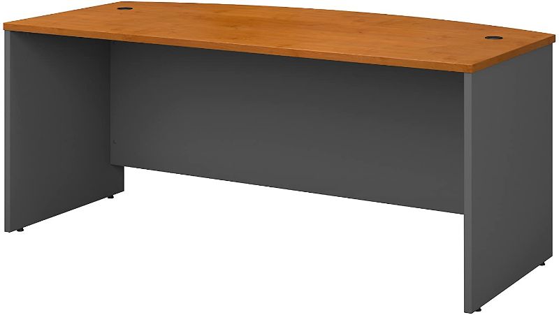 Photo 1 of *SEE notes*
Bush Business Furniture Series C 72W x 36D Bow Front Desk in Natural Cherry
