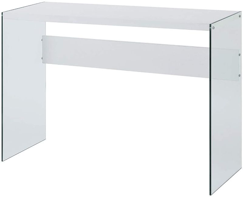 Photo 1 of *MISSING hardware and small piece of wood* 
Convenience Concepts SoHo Console Table, White, (L) 44 in. x (W) 15.75 in. x (H) 30 in.

