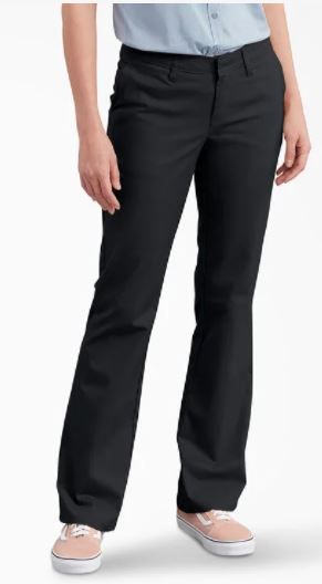 Photo 1 of Dickies Women's Slim Fit Bootcut Stretch Twill Pants - Black Size 12 (FP121)
