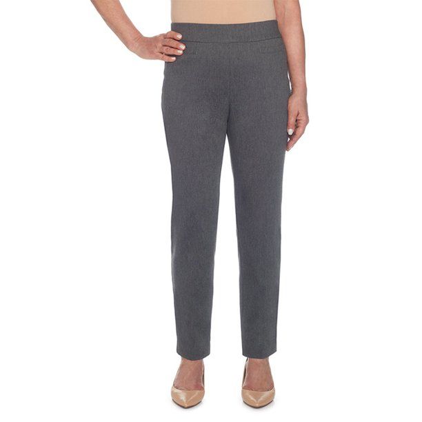 Photo 1 of Alfred Dunner Women's Classic Allure Stretch Pants - Short Length - Plus Size, Grey, 16 Plus Short
