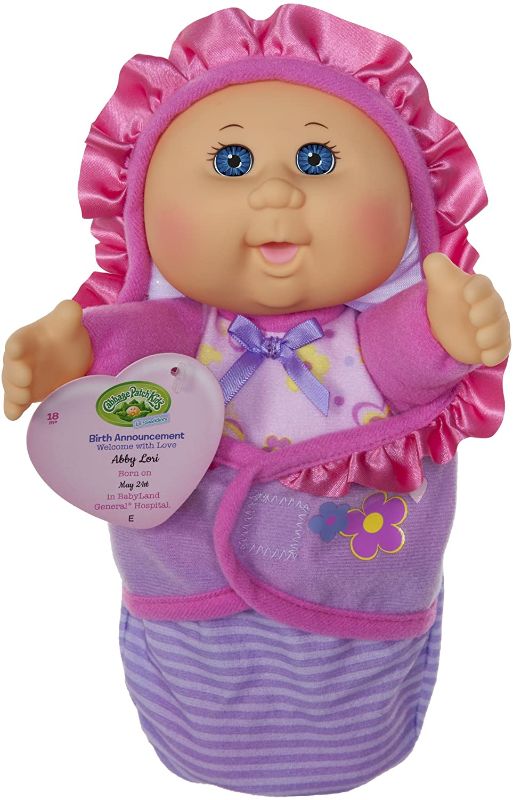 Photo 1 of Cabbage Patch Kids Official, Newborn Baby Doll Girl - Comes with Swaddle Blanket and Unique Adoption Birth Announcement
