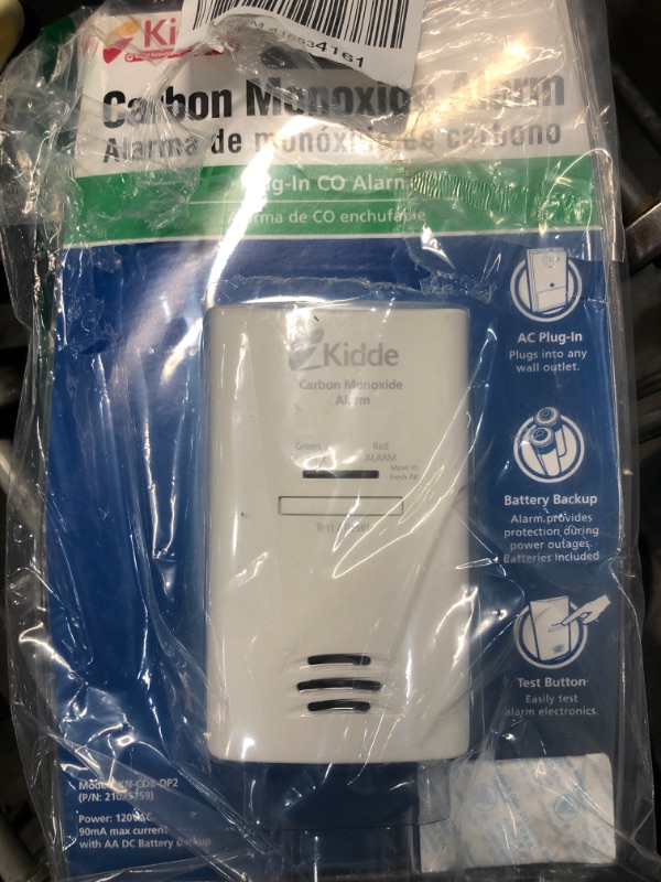 Photo 2 of Kidde Carbon Monoxide Detector, Plug In with Battery Backup, CO Detector, KN-COP-DP2
