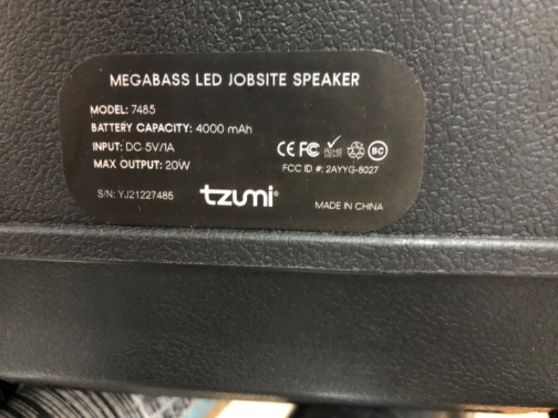 Photo 3 of Megabass LED Jobsite Speaker
//UNABLE TO TEST//MISSING POWER CORD, REMOTE AND MICROPHONE //ITEM IS DEAD