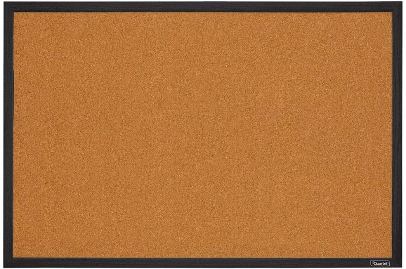 Photo 1 of Quartet Cork Board Bulletin Board, 2' x 3' Framed Corkboard, Black Frame, Decorative Hanging Pin Board, Perfect for Home Office Decor, Home School Message Board or Vision Board (MWDB2436-BK)
