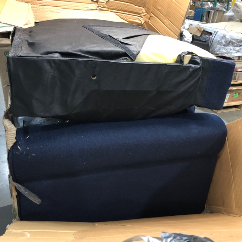 Photo 2 of (Used, Parts Only) Serta Copenhagen 73" Sofa - Pillowed Back Cushions and Rounded Arms, Durable Modern Upholstered Fabric - Navy Blue
