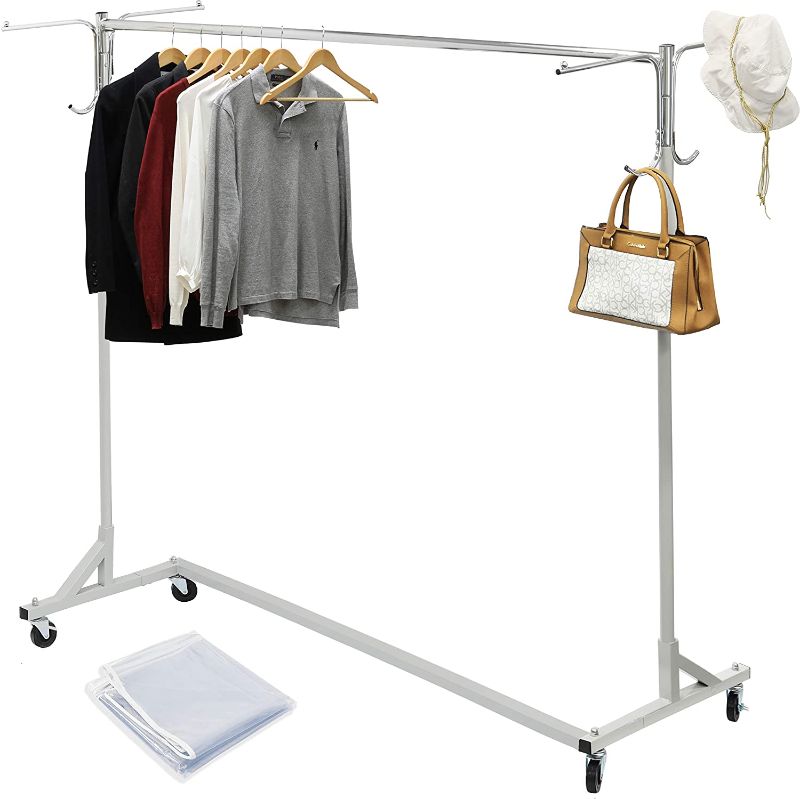 Photo 1 of 
Simple Houseware Industrial Grade Z-Base Garment Rack, 400lb Load with 62" Extra Long bar 