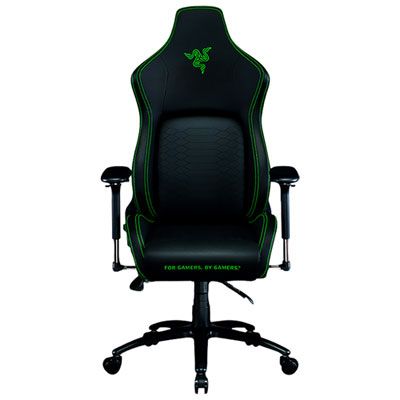 Photo 1 of Razer Iskur - Chair - Ergonomic - Armrests - Tilt - Swivel - Metal, PVC Leather, Plywood, Memory Foam, High-density Molded Foam - Black, Green
