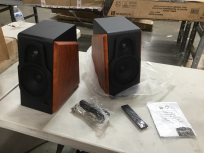 Photo 3 of Amazon Basics Bookshelf Speakers with Active Speaker, 80W, 20-20KHz