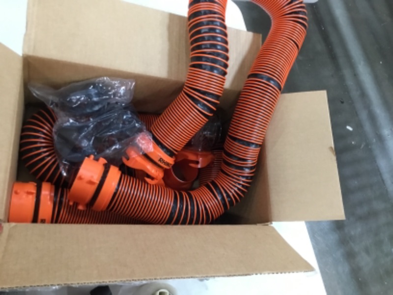 Photo 2 of Camco 21012 RhinoEXTREME 20ft RV Sewer Hose Kit | Includes Swivel Fitting and Translucent Elbow with 4-in-1 Dump Station Fitting | Storage Caps Included