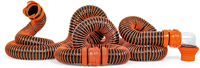 Photo 1 of Camco 21012 RhinoEXTREME 20ft RV Sewer Hose Kit | Includes Swivel Fitting and Translucent Elbow with 4-in-1 Dump Station Fitting | Storage Caps Included