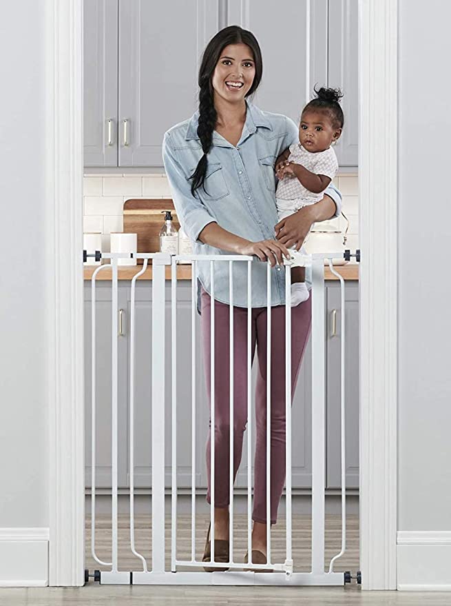 Photo 1 of Regalo Easy Step Extra Tall Walk Thru Baby Gate, Includes 4-Inch Extension Kit, 4 Pack of Pressure Mount Kit and 4 Pack Wall Cups and Mounting Kit