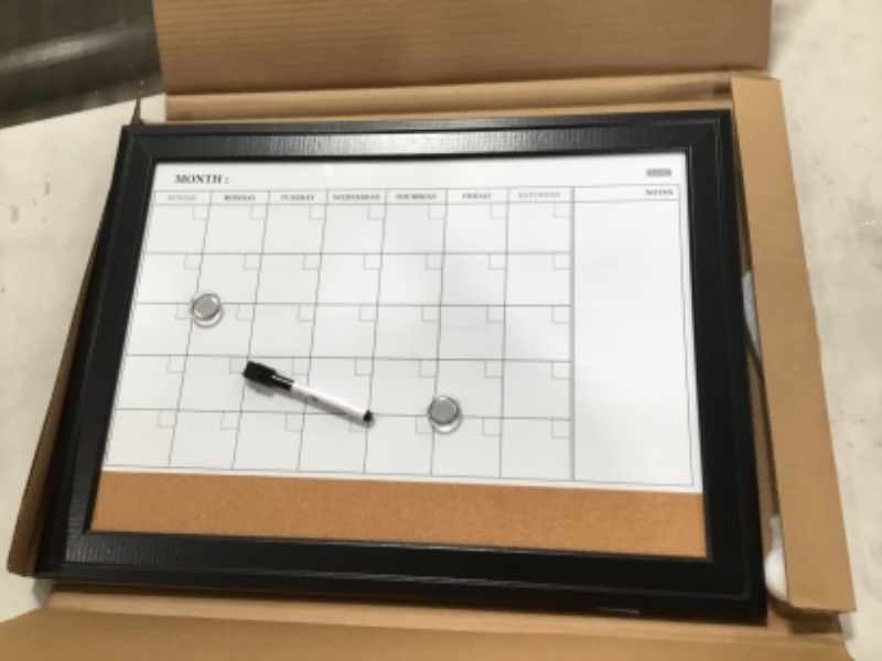 Photo 2 of Quartet Magnetic Combination Calendar Board, Espresso Frame (79275)