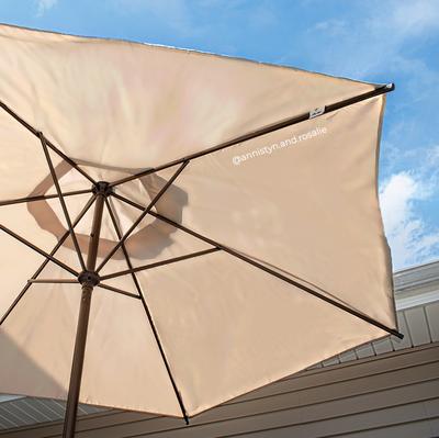 Photo 1 of 9 Feet Patio Umbrella With Push Button Tilt And Crank - Beige
