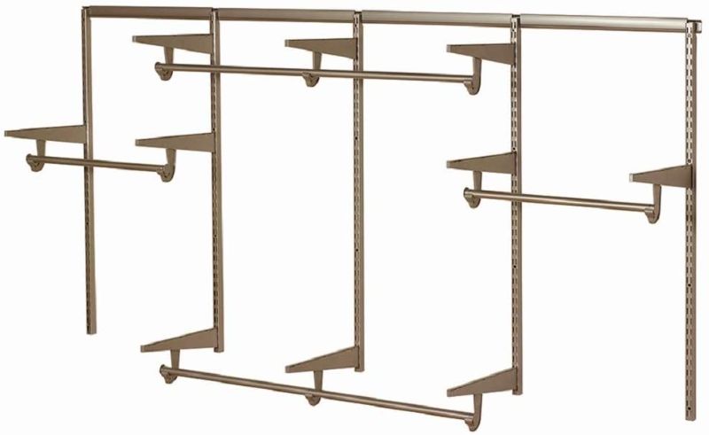 Photo 1 of Closet Culture by Knape & Vogt Culture 8 ft. Steel Closet Hardware Kit in Champagne Nickel Shelving
