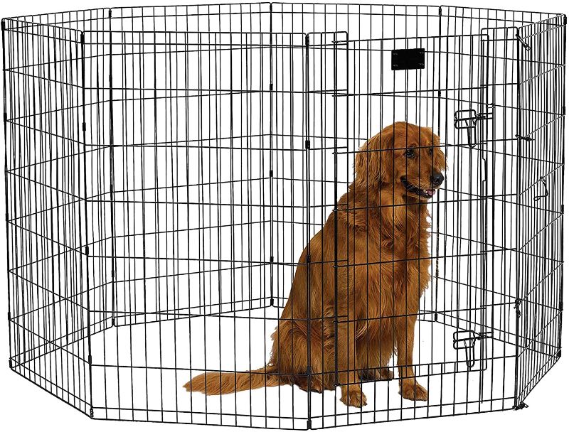 Photo 1 of MidWest Foldable MetalDog Exercise Pen / Pet Playpen, Black w/ door, 24"W x 42"H, 1-Year Manufacturer's Warranty