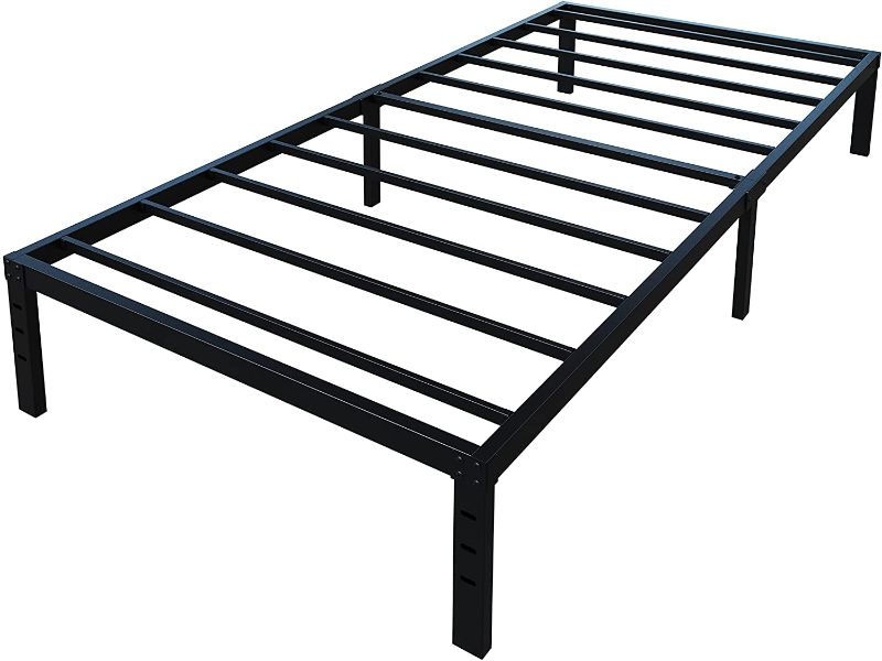Photo 1 of 14 Inch Twin XL Bed Frame No Box Spring Needed with Heavy Duty Steel Slat,
