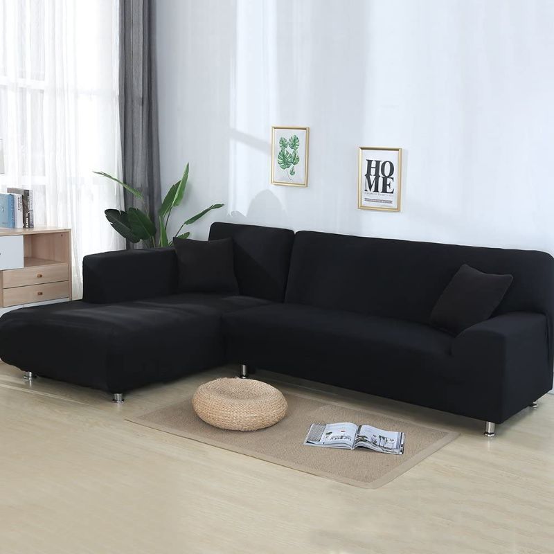 Photo 1 of cjc Premium Quality Sectional Corner L-Shaped Sofa Cover Sofa Protector L-Shape Couch Decoration Polyester Fabric Stretch Slipcovers for Left/Right Side Sectional Sofa (L-Shape 3+3 Seats, Black)
**ITEM IS INCOMPLETE***, MISSING COMPONENTS***
