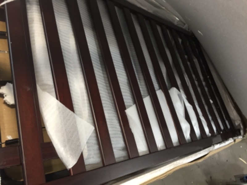 Photo 2 of Delta Children Hanover 6-in-1 Convertible Baby Crib, Walnut Espresso
*USED AND MISSING HARDWARE*