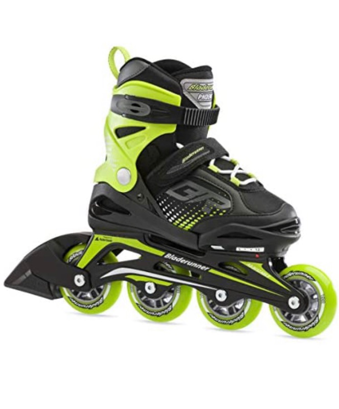 Photo 1 of BladeRunner Boys' Phoenix Adjustable Inline Skates - Black/Green **SIZE 2-6**