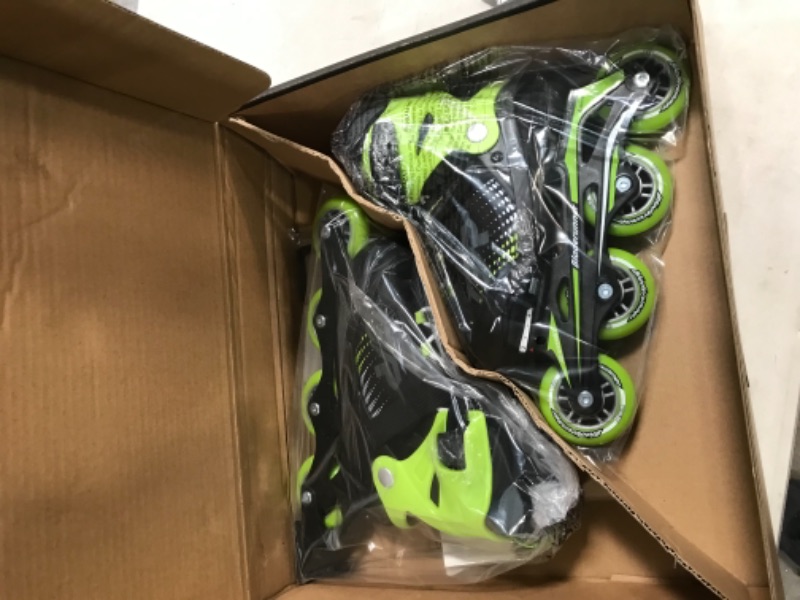 Photo 2 of BladeRunner Boys' Phoenix Adjustable Inline Skates - Black/Green **SIZE 2-6**