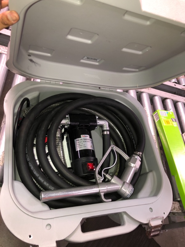 Photo 3 of Fuelworks Fuel Box Transfer Pump Kit Portable 10GPM/40LPM (for Diesel Only) Heavy Duty Electric Self-Priming DC 12V Alligator Clamps Includes Aluminum Manual Nozzle, Delivery & Suction Hose & Filter
