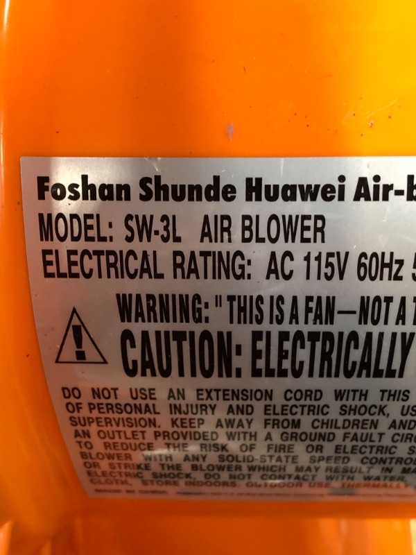 Photo 2 of Action air Air Blower, 580W/0.8hp Blower with GFCI Plug for Inflatable Bounce House, Outdoor/Indoor Bounce House Blower, Perfect for Bounce House, Water Slide, Air Sofa, Air Mattress (SW-3L)

