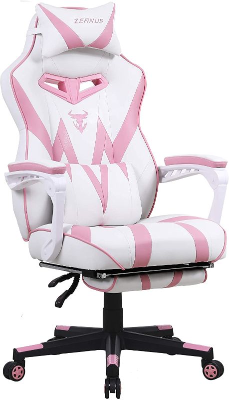 Photo 1 of RESPAWN 110 Racing Style Gaming Chair, Reclining Ergonomic Leather Chair with Footrest, in Pink
PREVIOUSLY OPENED AND USED