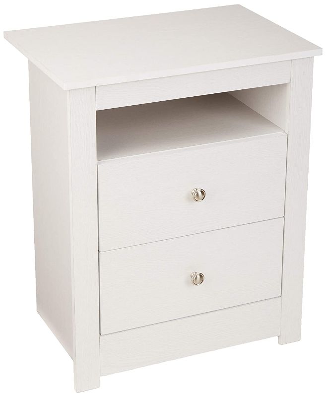 Photo 1 of AmazonBasics Classic 2-Drawer Wood Nightstand End Table - White Oak
PREVIOUSLY OPENED