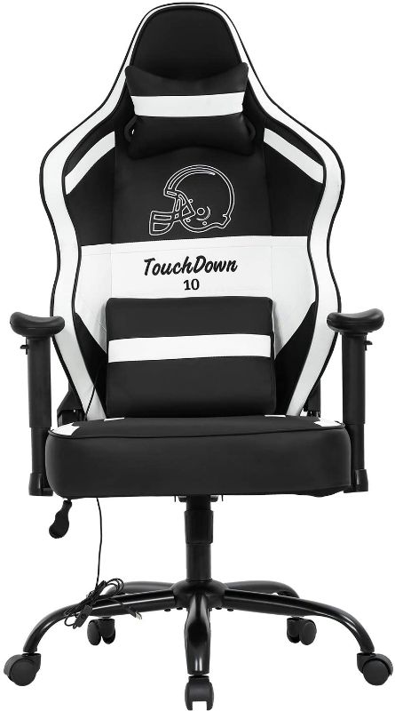 Photo 3 of Gaming Chair Big and Tall Office Chair 500lb Wide Seat Desk Chair with Lumbar Support Headrest 2D Arms Task Swivel Ergonomic PU Adjustable Massage Racing Computer Chair for Adults Gamer(Black)
PREVIOUSLY OPENED