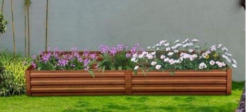 Photo 1 of 8 ft. x 4 ft. Brown Metal Raised Garden Bed
