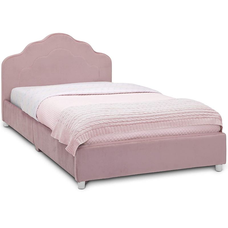 Photo 1 of Delta Children Upholstered Twin Bed, Rose Pink
