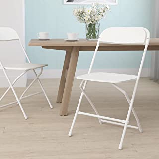Photo 1 of Flash Furniture Hercules Series Plastic Folding Chair - White - 10 Pack 650LB Weight Capacity Comfortable Event Chair-Lightweight Folding Chair
