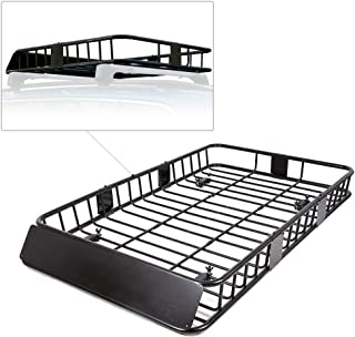 Photo 1 of 7BLACKSMITHS Black Roof Rack Cargo Basket Carrier Rack with 64" x 39" x 6'' Universal Extension Car Top Luggage Holder SUV Truck Cars
