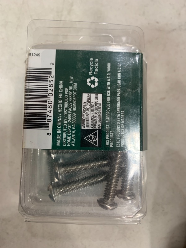 Photo 2 of 1/4 in.-20 x 1-1/2 in. Combo Round Head Stainless Steel Machine Screw (5-10-Packs)
