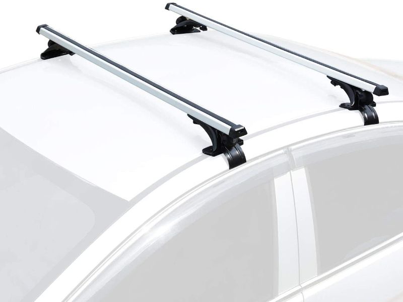 Photo 1 of AUXMART Universal Roof Rack Adjustable 48" Cross Bars Aluminum Cargo Carrier Rooftop Crossbars Fit for Most Vehicle Wagon Car Without Roof Side Rail (1 Pair), 150LBS /68KG Capacity