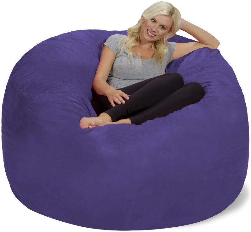 Photo 1 of Chill Sack Bean Bag Chair: Giant Memory Foam Furniture Bean Bag - Big Sofa with Soft Micro Fiber Cover, Purple