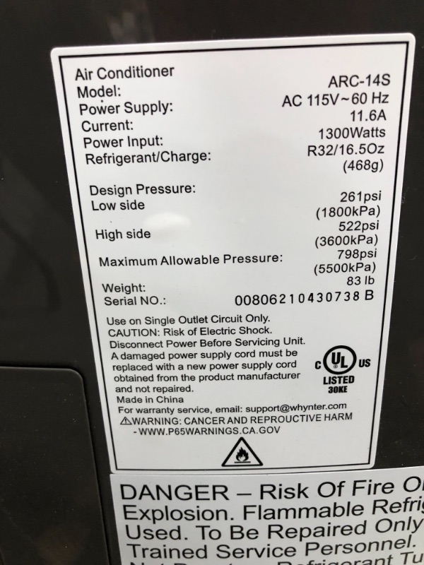 Photo 4 of PARTS ONLY
500 Sq. Ft. Portable Air Conditioner ITEM DOES NOT WORK MISSING SOME PARTS INSIDE