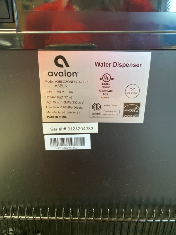 Photo 4 of Avalon A3blk Self Cleaning Bottom Loading Water Cooler Dispenser - Black DAMAGED, PLEASE SEE PHOTOS 