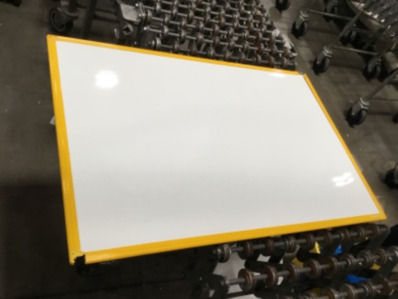 Photo 2 of MasterVision Industrial Gold Ultra Magnetic Steel Whiteboards with Yellow Aluminum Frame
