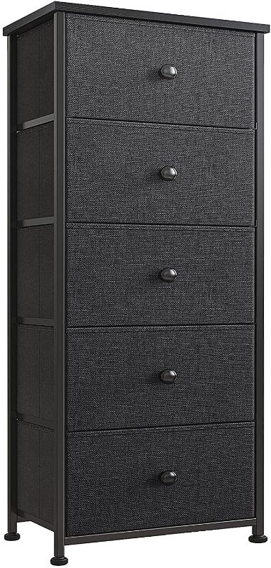 Photo 1 of  5 Drawer Dresser for Bedroom Storage Tower Closet Organizer Vertical Chest Sturdy Steel Frame 