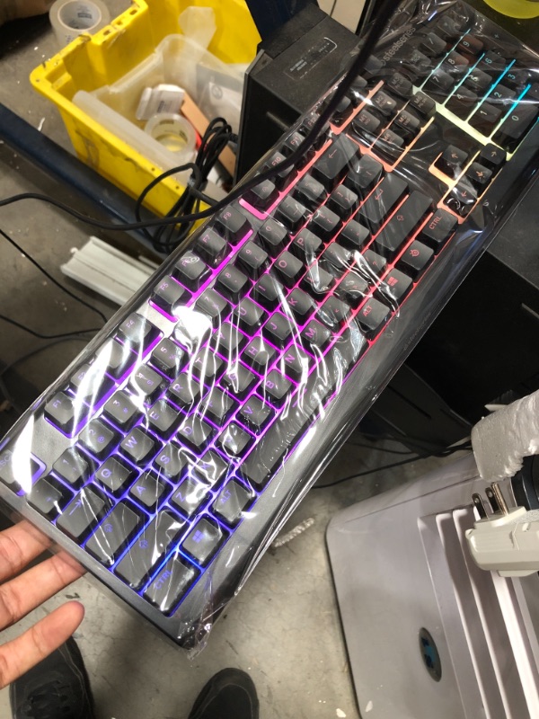 Photo 2 of SteelSeries Apex 3 RGB Gaming Keyboard – 10-Zone RGB Illumination – IP32 Water Resistant – Premium Magnetic Wrist Rest (Whisper Quiet Gaming Switch)
