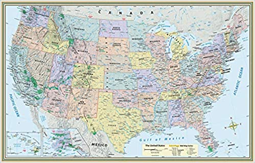 Photo 1 of US Map Laminated Poster 50 x 32