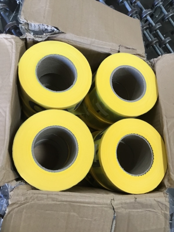 Photo 2 of Cordova Safety Products Pro Pack Caution Barricade Tape - Set of 12 Rolls - Each Roll Measures 3" x 1000' - Yellow (T15101)