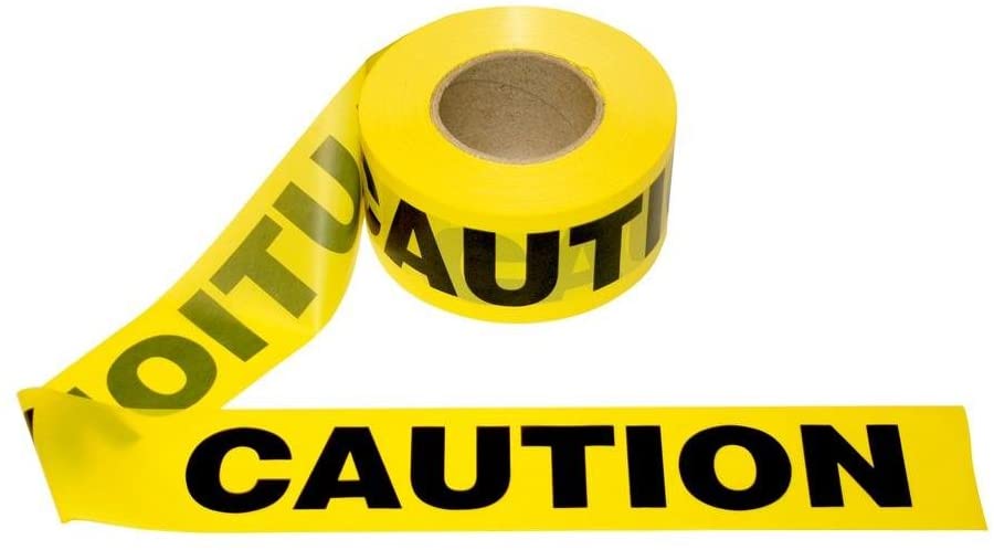 Photo 1 of Cordova Safety Products Pro Pack Caution Barricade Tape - Set of 12 Rolls - Each Roll Measures 3" x 1000' - Yellow (T15101)