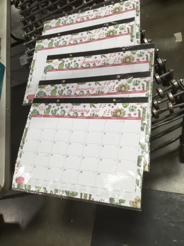Photo 1 of BUNDLE OF 5 : 2021 Desk Calendar - Jan 2021 - Dec 2021, 12 Months Large Desk Calendar Desktop, 22" x 16.8", Monthly Desk or Wall Calendar, Large Ruled Blocks, Perfect for Planning and Organizing for Home or Office
